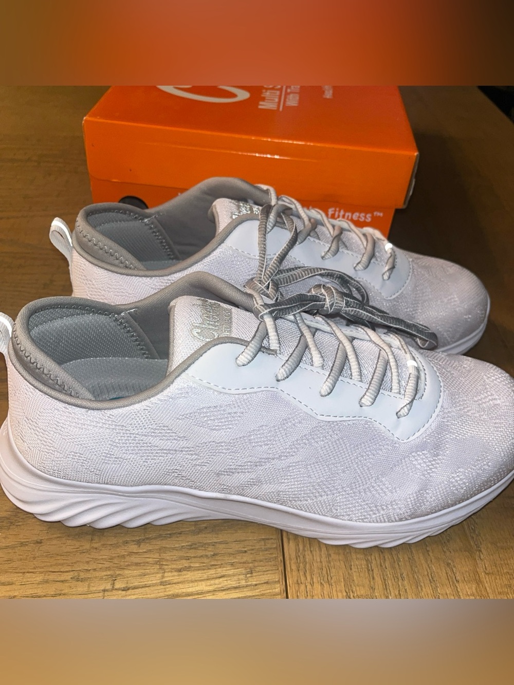 Cheeks Tony Little Women's Quilted Gel Comfort Shoes Sz 10 Wide - White Gray
